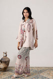 KUDIORY Women’s Beige Geometric Printed Kaftan Kurta with Palazzo Pants