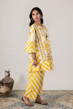KUDIORY Women’s White & Mustard Yellow Floral Printed Kurta with Trousers