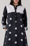 KUDIORY Women Black & White Daisy Printed Kurta with Patiala Pants