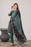 KUDIORY Women’s Brown & Teal Geometric Printed Kurta with Trousers & Dupatta