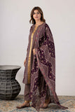 KUDIORY Women’s Maroon Floral Printed Kurta with Printed Trousers