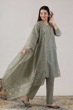 KUDIORY Women’s Green Printed Kurta with Printed Trousers & Dupatta