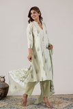 KUDIORY Women’s Off-White & Olive Green Printed Kurta with Trousers & Dupatta