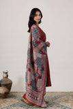 KUDIORY Women Maroon Embroidered Kurta with Trousers & Printed Dupatta