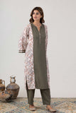 KUDIORY Women’s Olive Green Kurta with Printed Jacket & Trousers
