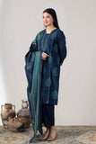KUDIORY Women’s Navy Blue & Teal Printed Kurta with Trousers & Dupatta