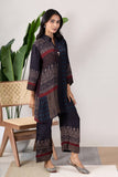 KUDIORY Women Navy Blue Printed Straight Kurta with Palazzo Pants