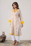 KUDIORY Floral Printed V-Neck Pure Cotton Kurta