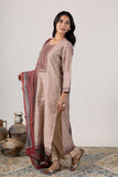 KUDIORY Women’s Beige & Maroon Printed Straight Kurta with Trousers & Dupatta
