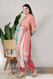 KUDIORY Women Pink Striped Printed Kurta with Trousers & Dupatta Set