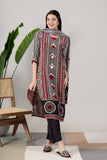 KUDIORY Women Black & Red Geometric Print Straight Kurta with Dupatta & Trousers
