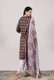 KUDIORY Women’s Brown Ikat Printed Kurta with Trousers & Dupatta