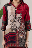 KUDIORY Women’s Red Printed Kurta with Palazzo Pants Co-Ord Set