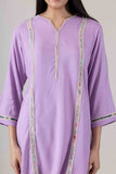 KUDIORY Women Lavender Solid Kurta with Floral Printed Salwar Set