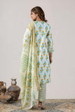KUDIORY Women’s White & Teal Floral Printed Kurta with Printed Bottom & Dupatta