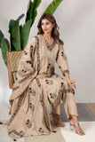 KUDIORY Women Beige Floral Printed Kurta with Trousers & Dupatta Set