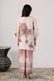 KUDIORY Women’s Beige Printed Kaftan Kurta with Palazzo Pants