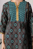 KUDIORY Women’s Brown & Teal Geometric Printed Kurta with Trousers & Dupatta