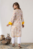 KUDIORY Floral Printed V-Neck Pure Cotton Kurta