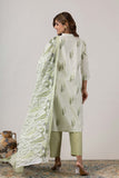 KUDIORY Women’s Off-White & Olive Green Printed Kurta with Trousers & Dupatta