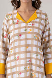 KUDIORY Floral Printed V-Neck Pure Cotton Kurta