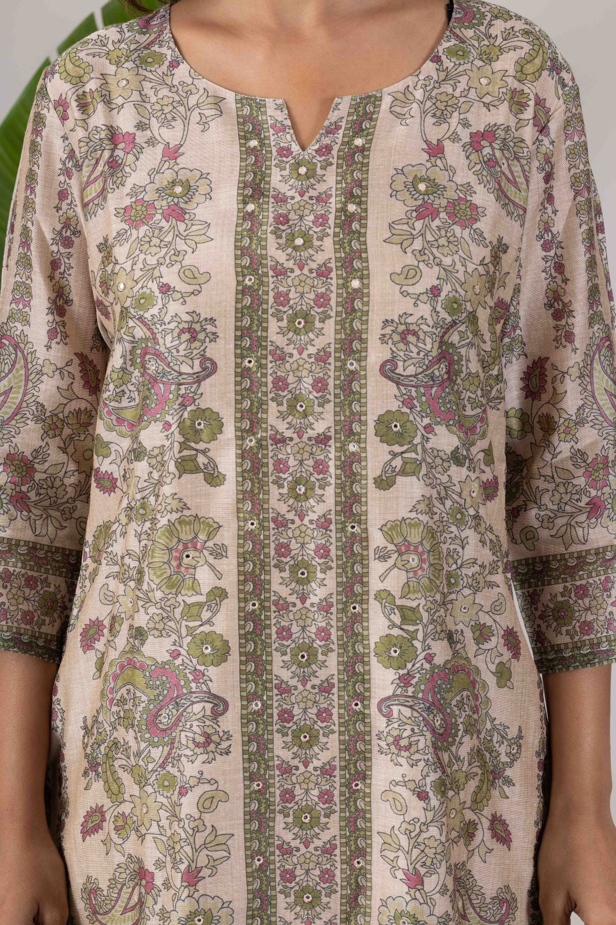 KUDIORY Women Ethnic Motifs Printed Regular Chanderi Cotton Kurta with Palazzos & With Dupatta