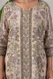 KUDIORY Women Ethnic Motifs Printed Regular Chanderi Cotton Kurta with Palazzos & With Dupatta