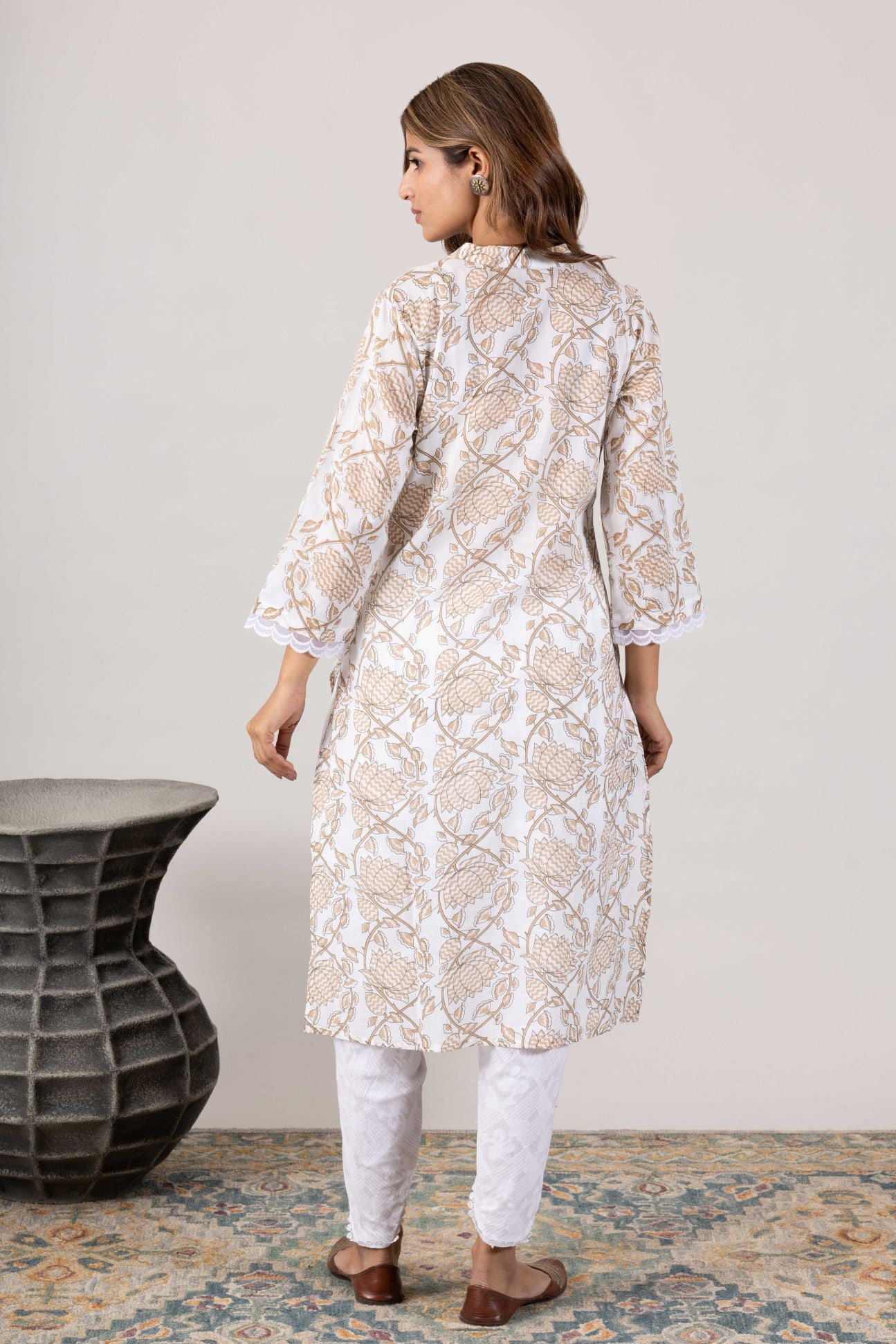 KUDIORY Floral Printed Pure Cotton Kurti