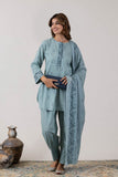 KUDIORY Women Sea Green Printed Kurta with Trousers & Dupatta